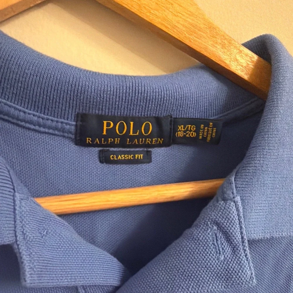 Polo Ralph Lauren Mens XL 18-20 Blue Classic Fit Short Sleeve Pique Polo Shirt